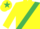 Silk - YELLOW, emerald green sash, emerald green star on cap