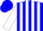 Silk - Blue, white square, white stripes on sleeves, blue cap