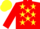 Silk - Red, Yellow stars, Yellow cap