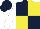 Silk - Dark Blue and Yellow (quartered), White sleeves