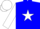 Silk - Blue, White Star, White Sleeves, Blue Circle, White Cap