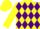 Silk - Yellow, purple diamonds, purple sash, yellow cap