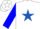 Silk - White, Royal Blue Star, Blue Sleeves