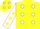 Silk - YELLOW, white spots, white sleeves, yellow spots, yellow cap, white spots