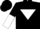 Silk - Black, White inverted triangle, halved sleeves