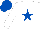 Silk - White, royal blue star, white sleeves, royal blue cap