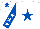 Silk - White, Royal Blue star, Royal Blue sleeves, White stars, White cap, Royal Blue star