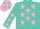 Silk - Turquoise, Pink Stars