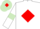 Silk - White, Red diamond, White sleeves, Light Green armlets, Light Green cap, Red diamond