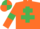 Silk - Orange, Emerald Green Cross of Lorraine and armlets, Emerald Green and Orange quartered cap