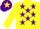Silk - Yellow, Purple stars, Purple cap, Yellow star