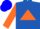 Silk - ROYAL BLUE, orange triangle, blue bars on orange sleeves, blue cap