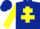 Silk - dark blue, yellow cross of lorraine and sleeves, dark blue cap