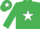 Silk - EMERALD GREEN, white star, white star on cap