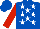 Silk - Royal Blue, White stars, Red sleeves