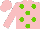 Silk - Pink, Light Green spots, Pink sleeves and cap