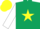 Silk - Dark Green, Yellow star, White sleeves, Yellow cap
