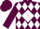 Silk - Maroon, white diamond frame, white diamonds on maroon sleeves, maroon cap