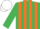 Silk - EMERALD GREEN & ORANGE STRIPES, white cap