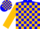 Silk - Blue, Gold Blocks on Sleeves