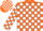 Silk - ORANGE, White Blocks