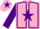 Silk - PINK, purple star, purple seams on sleeves, purple star on cap