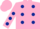 Silk - Pink, Dark Blue spots