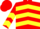 Silk - RED, Yellow Chevrons