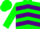 Silk - GREEN, purple chevrons, purple chevrons on green sleeves, green cap