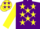 Silk - Purple, Yellow stars and sleeves, Yellow cap, Purple stars