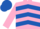 Silk - Pink, Royal Blue chevrons, Royal Blue cap