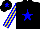 Silk - Black body, blue star, yellow arms, blue striped, black cap, blue star