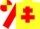 Silk - Yellow body, red cross of lorraine, red arms, red cap, yellow quartered