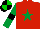 Silk - Red, emerald green star,emGreen slvs,black armlet,black & green quartered cap