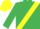 Silk - EMERALD GREEN, yellow sash, yellow cap