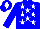 Silk - Blue body, white stars, blue arms, blue cap, white diamond