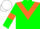 Silk - Green body, orange chevron, green arms, orange armlets, white cap