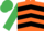 Silk - Orange, Black chevrons, Emerald Green sleeves and cap