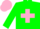Silk - Green body, pink cross belts, green arms, pink cap