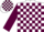 Silk - White, maroon blocks, maroon sleeves