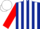 Silk - Dark Blue and White stripes, Red sleeves, White cap