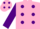 Silk - Pink, Purple spots, sleeves and spots on cap