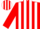 Silk - Red and white stripes, white bars on red sleeves