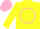 Silk - Yellow, pink circle and rose, pink cap