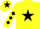 Silk - Yellow, black star, diamonds on sleeves, yellow cap, black star