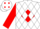 Silk - White, red diamond, white diamonds on red sleeves