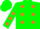 Silk - Green, orange dots