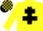 Silk - Yellow, Black Cross of Lorraine, Black and Yellow check cap
