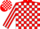 Silk - Red and white check, striped sleeves