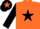Silk - Orange body, black star, black arms, black cap, orange star